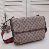 Gucci GG Unisex Neo Vintage Messenger Bag in BeigeEbony GG Supreme Canvas (1)