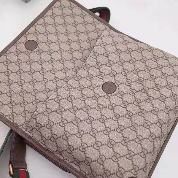 Gucci GG Unisex Neo Vintage Messenger Bag in BeigeEbony GG Supreme Canvas (12)