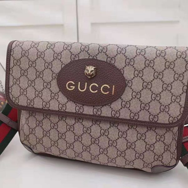Gucci GG Unisex Neo Vintage Messenger Bag in BeigeEbony GG Supreme Canvas (6)