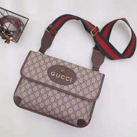 Gucci GG Unisex Neo Vintage Messenger Bag in BeigeEbony GG Supreme Canvas (1)
