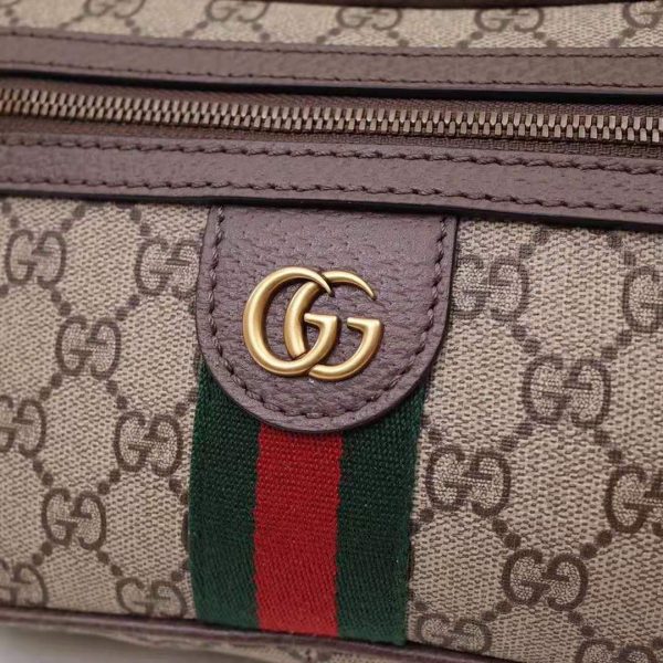 Gucci GG Unisex Ophidia GG Belt Bag in BeigeEbony Soft GG Supreme Canvas (4)