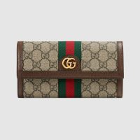 Gucci GG Unisex Ophidia GG Continental Wallet in BeigeEbony GG Supreme Canvas (1)