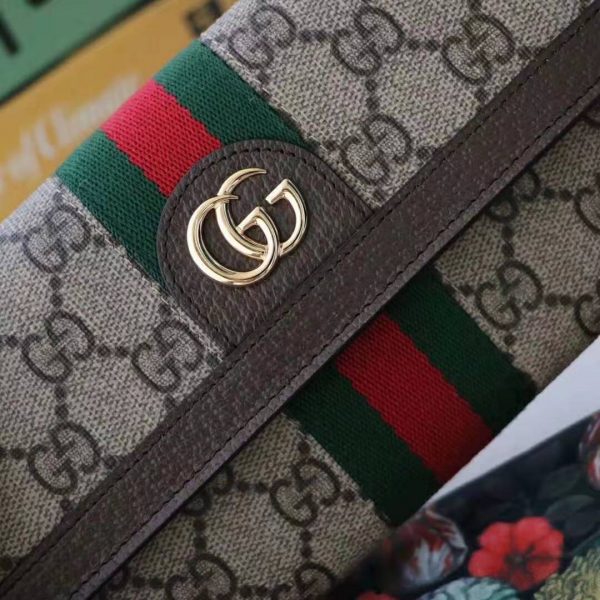 Gucci GG Unisex Ophidia GG Continental Wallet in BeigeEbony GG Supreme Canvas (4)
