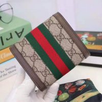 Gucci GG Unisex Ophidia GG French Flap Wallet in BeigeEbony GG Supreme Canvas (1)