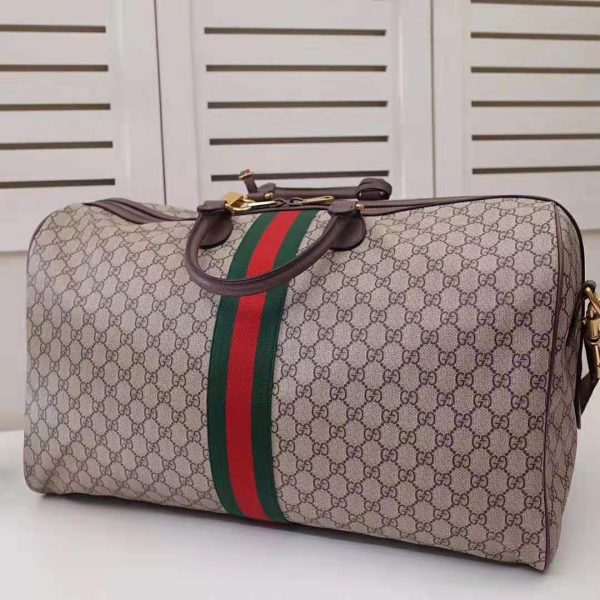 Gucci GG Unisex Ophidia GG Large Carry-On Duffle in BeigeEbony GG Supreme Canvas (7)