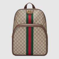 Gucci GG Unisex Ophidia GG Medium Backpack in BeigeEbony GG Supreme Canvas (1)