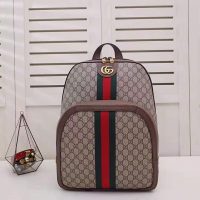 Gucci GG Unisex Ophidia GG Medium Backpack in BeigeEbony GG Supreme Canvas (1)