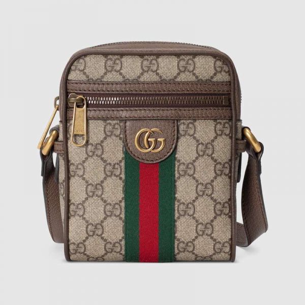 Gucci GG Unisex Ophidia GG Shoulder Bag in BeigeEbony GG Supreme Canvas (1)