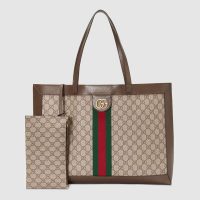 Gucci GG Unisex Ophidia GG Tote in BeigeEbony GG Supreme Canvas (1)