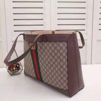 Gucci GG Unisex Ophidia GG Tote in BeigeEbony GG Supreme Canvas (1)