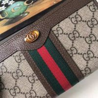 Gucci GG Unisex Ophidia GG Zip Around Wallet in BeigeEbony GG Supreme Canvas (1)