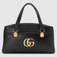 Gucci GG Women Arli Large Top Handle Bag With Gold-Toned Double G Metal Hardware-Maroon