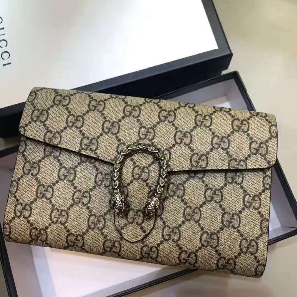 Gucci GG Women Dionysus GG Supreme Chain Wallet-Sandy (5)