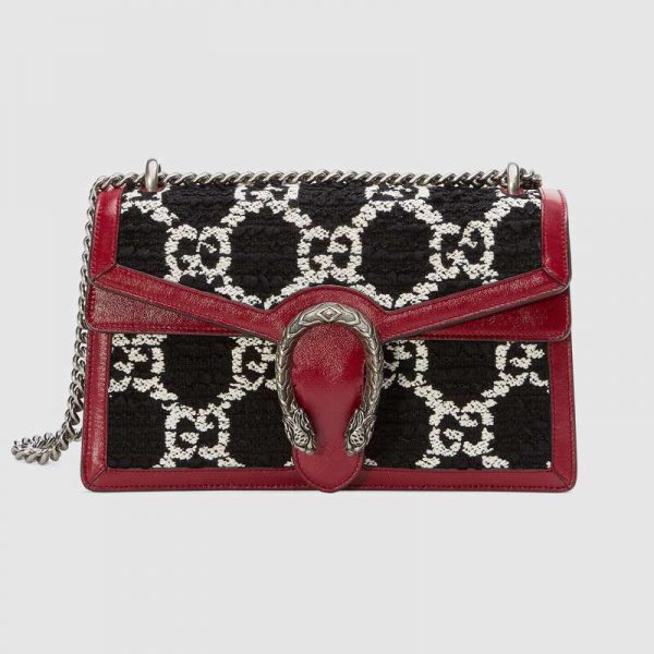 Gucci GG Women Dionysus GG Tweed Small Shoulder Bag-Black (1)