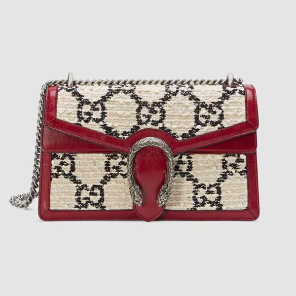 Gucci GG Women Dionysus GG Tweed Small Shoulder Bag-White (2)