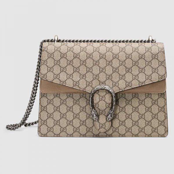 Gucci GG Women Dionysus Medium GG Shoulder Bag in GG Supreme Canvas-Brown (1)