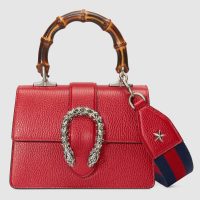 Gucci GG Women Dionysus Mini Top Handle Bag in Textured Leather-Red