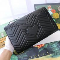 Gucci GG Women GG Marmont Clutch in Black Matelassé Chevron Leather with a Heart (5)