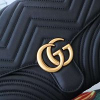 Gucci GG Women GG Marmont Clutch in Black Matelassé Chevron Leather with a Heart (5)