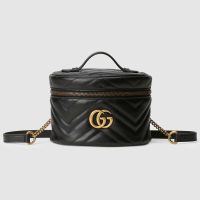 Gucci GG Women GG Marmont Mini Backpack in Matelassé Chevron Leather-Red (1)