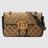 Gucci GG Women GG Marmont Mini Bag in BeigeEbony Original GG Canvas