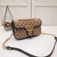 Gucci GG Women GG Marmont Mini Bag in BeigeEbony Original GG Canvas (1)