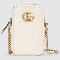 Gucci GG Women GG Marmont Mini Bag in Matelassé Chevron Leather-White (1)