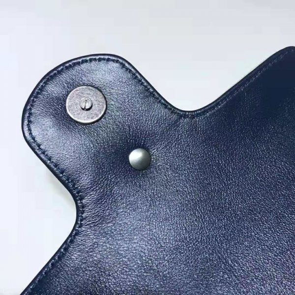Gucci GG Women GG Marmont Super Mini Bag in Blue Diagonal Matelassé Leather (7)