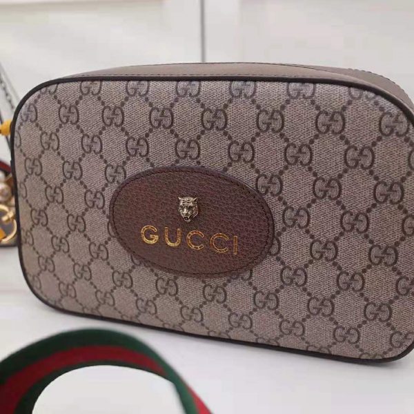 Gucci GG Women GG Supreme Messenger Bag in BeigeEbony GG Supreme Canvas (6)