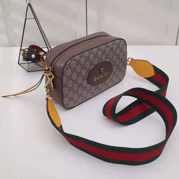 Gucci GG Women GG Supreme Messenger Bag in BeigeEbony GG Supreme Canvas (8)