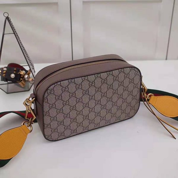 Gucci GG Women GG Supreme Messenger Bag in BeigeEbony GG Supreme Canvas (9)