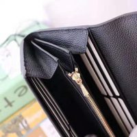 Gucci GG Women Gucci Zumi Grainy Leather Continental Wallet-Black (1)