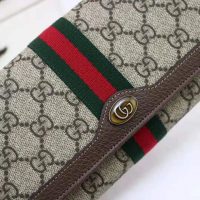 Gucci GG Women Ophidia GG Chain Wallet in BeigeEbony GG Supreme Canvas (1)