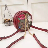 Gucci GG Women Ophidia GG Flora Mini Backpack in BeigeEbony GG Supreme Canvas (1)