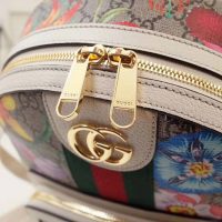 Gucci GG Women Ophidia GG Flora Small Backpack in BeigeEbony GG Supreme Canvas (1)