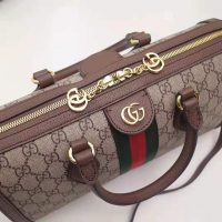 Gucci GG Women Ophidia GG Medium Top Handle Bag in Beige GG Supreme Canvas (12)