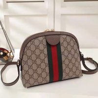 Gucci GG Women Ophidia GG Small Shoulder Bag in Beige GG Supreme Canvas (1)