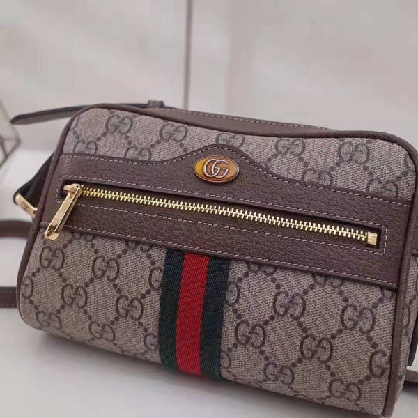 Gucci GG Women Ophidia GG Supreme Mini Bag in BeigeEbony GG Supreme Canvas (5)