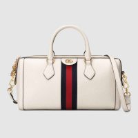 Gucci GG Women Ophidia Medium Top Handle Bag in White Leather (1)