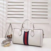 Gucci GG Women Ophidia Medium Top Handle Bag in White Leather (1)