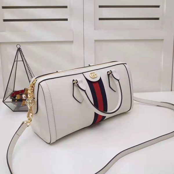 Gucci GG Women Ophidia Medium Top Handle Bag in White Leather (3)