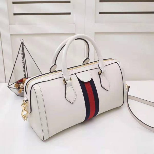 Gucci GG Women Ophidia Medium Top Handle Bag in White Leather (4)