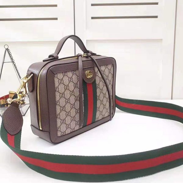 Gucci GG Women Ophidia Small GG Shoulder Bag in BeigeEbony GG Supreme Canvas (6)
