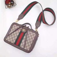 Gucci GG Women Ophidia Small GG Shoulder Bag in BeigeEbony GG Supreme Canvas (1)