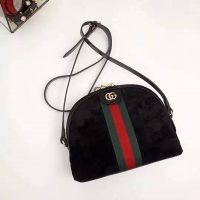 Gucci GG Women Ophidia Small Shoulder Bag in Black Suede Leather (7)