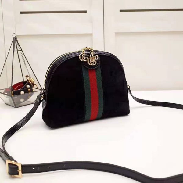 Gucci GG Women Ophidia Small Shoulder Bag in Black Suede Leather (3)