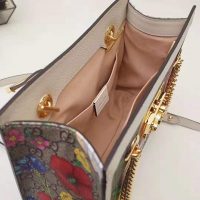 Gucci GG Women Padlock GG Flora Small Shoulder Bag in BeigeEbony GG Supreme Canvas (1)