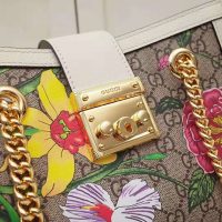 Gucci GG Women Padlock GG Flora Small Shoulder Bag in BeigeEbony GG Supreme Canvas (1)