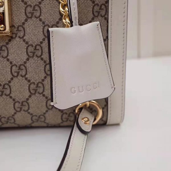 Gucci GG Women Padlock GG Small Shoulder Bag in BeigeEbony GG Supreme Canvas (3)