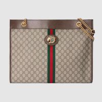 Gucci Women Exclusive Rajah GG Tote in BeigeEbony GG Supreme Canvas